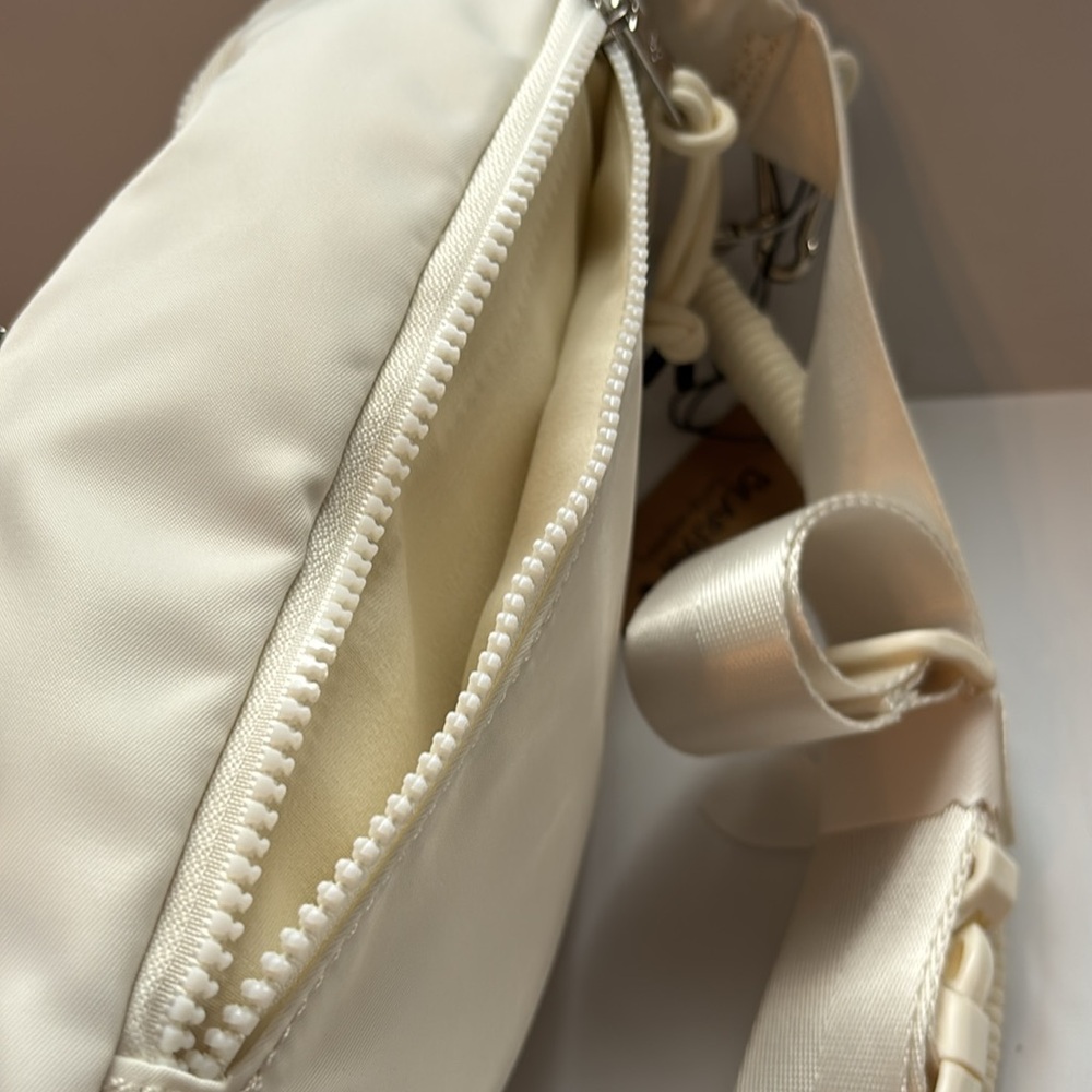 BearPaw Ivory Nylon Fanny Pack with Coiled Removable Shoulder Strap - Picture 11 of 16